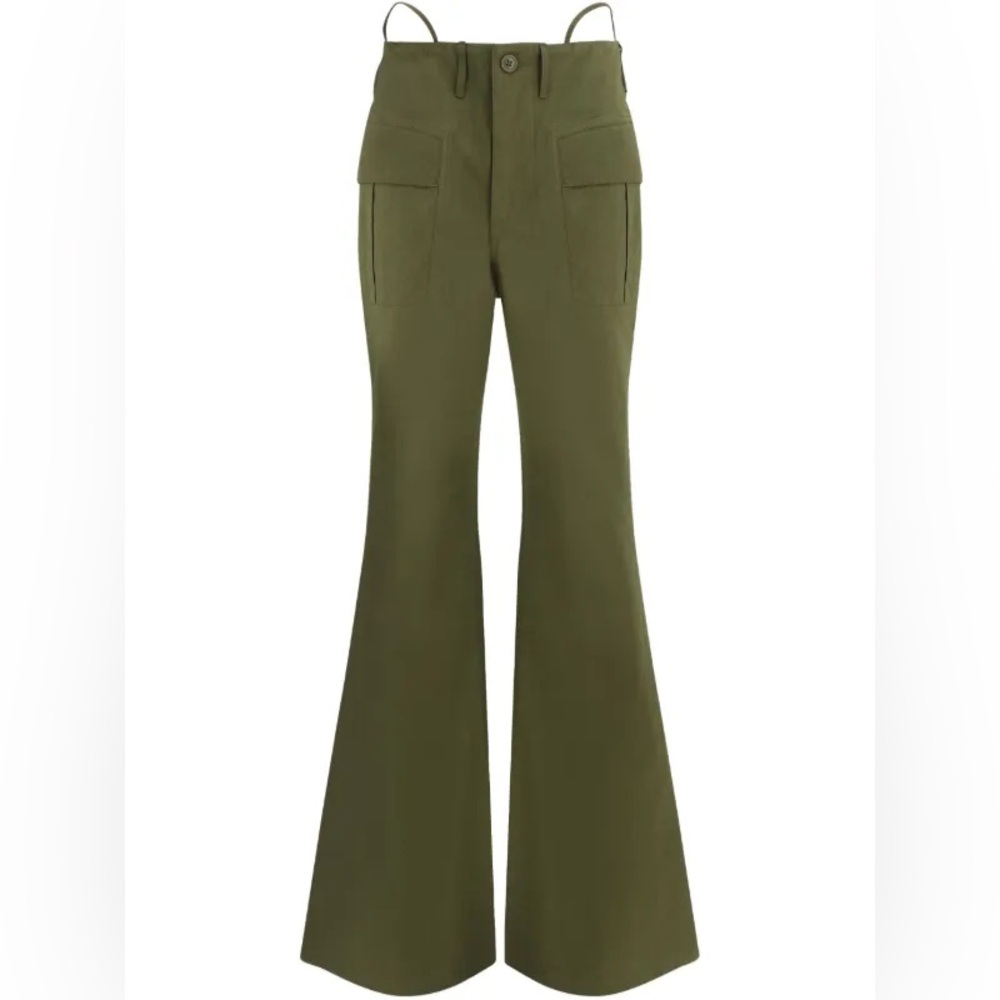 R13
Khaki Flare Leg Trousers NWOT
